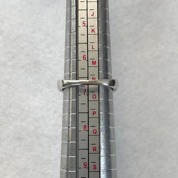 Sterling Silver 925 Rectangular Prong Set Green Emerald Glass Ring Sz 6.75 - Picture 11 of 16